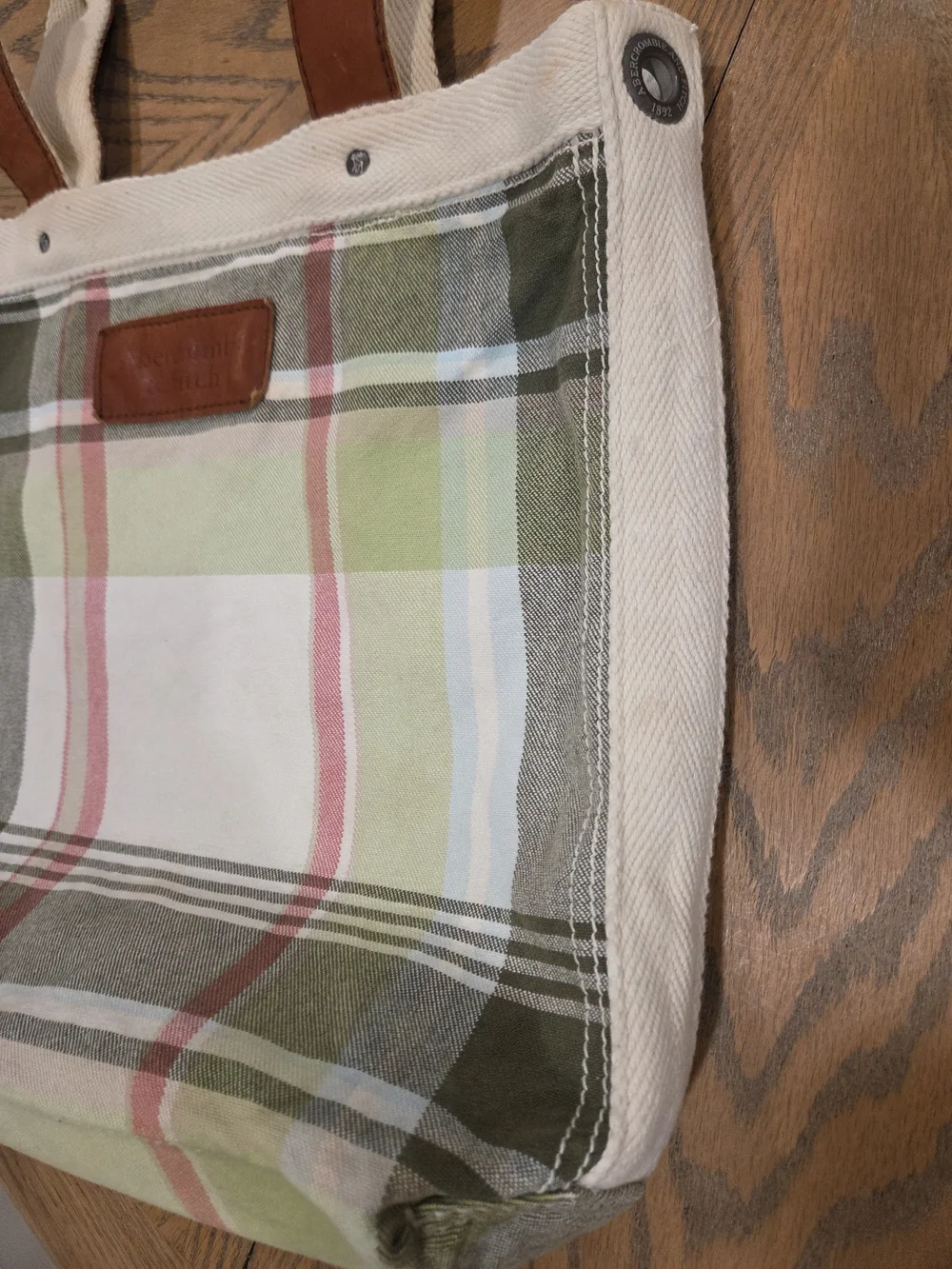 Abercrombie & Fitch Tote Bag Women OS Vintage Plaid School Teacher Y2K Preppy
